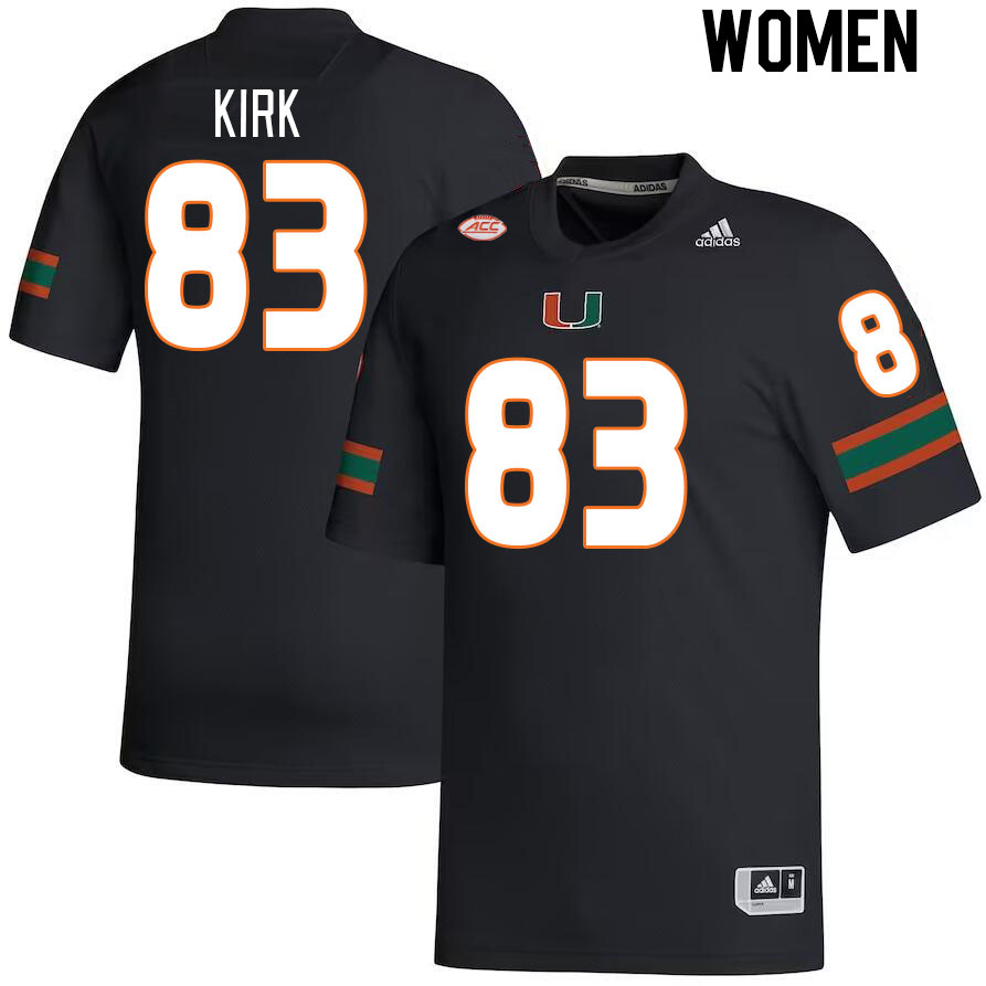 Women #83 Shemar Kirk Miami Hurricanes College Football Jerseys Stitched Sale-Black